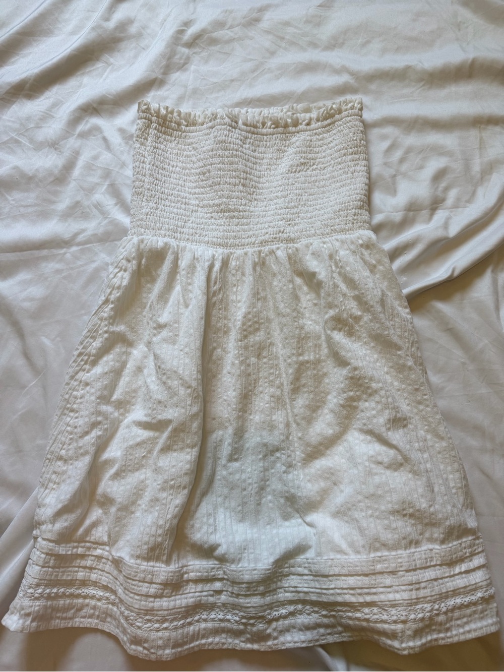 American Eagle Outfitters White Strapless Sundress
